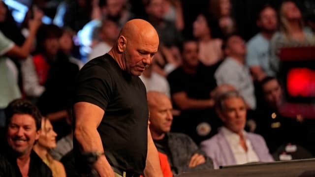 UFC CEO Dana White looks down during a UFC event.
